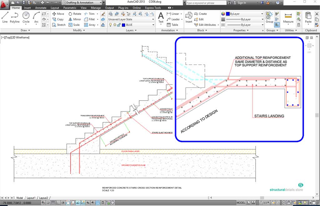 Reinforced Concrete Stairs Details  Staircase  Detail  Drawing at PaintingValley com Explore 