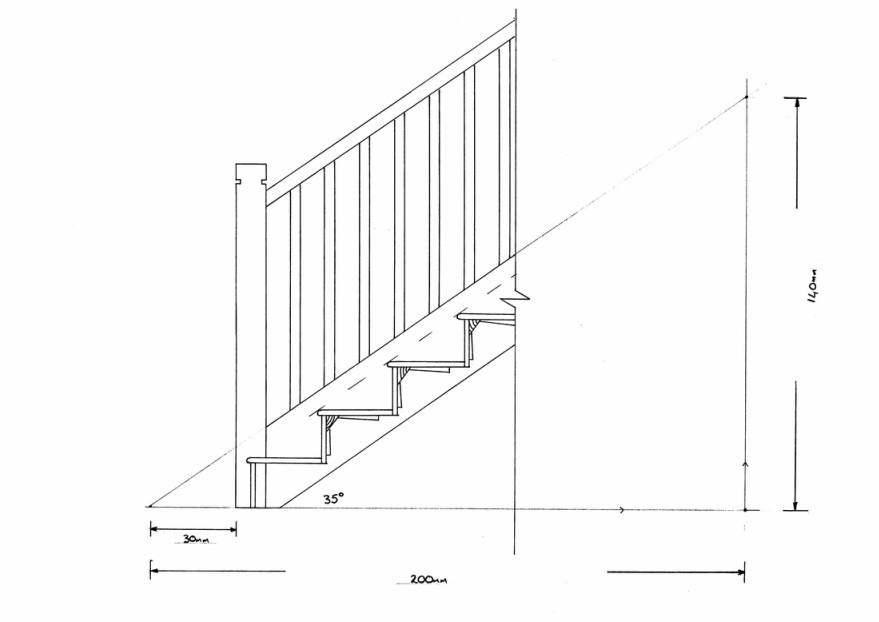 879x622 Stairs - Staircase Detail Drawing