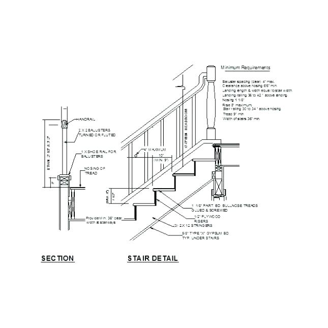 Staircase Detail Drawing at PaintingValley.com | Explore collection of ...