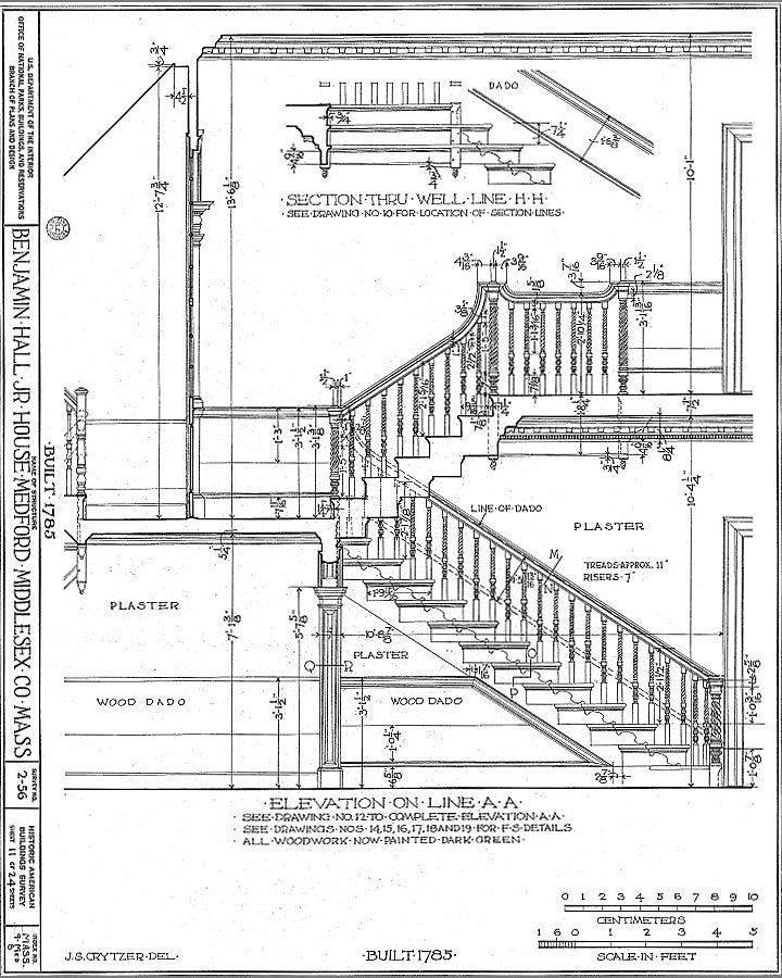 720x900 typical residential stair plan drawing - Staircase Plans Drawing