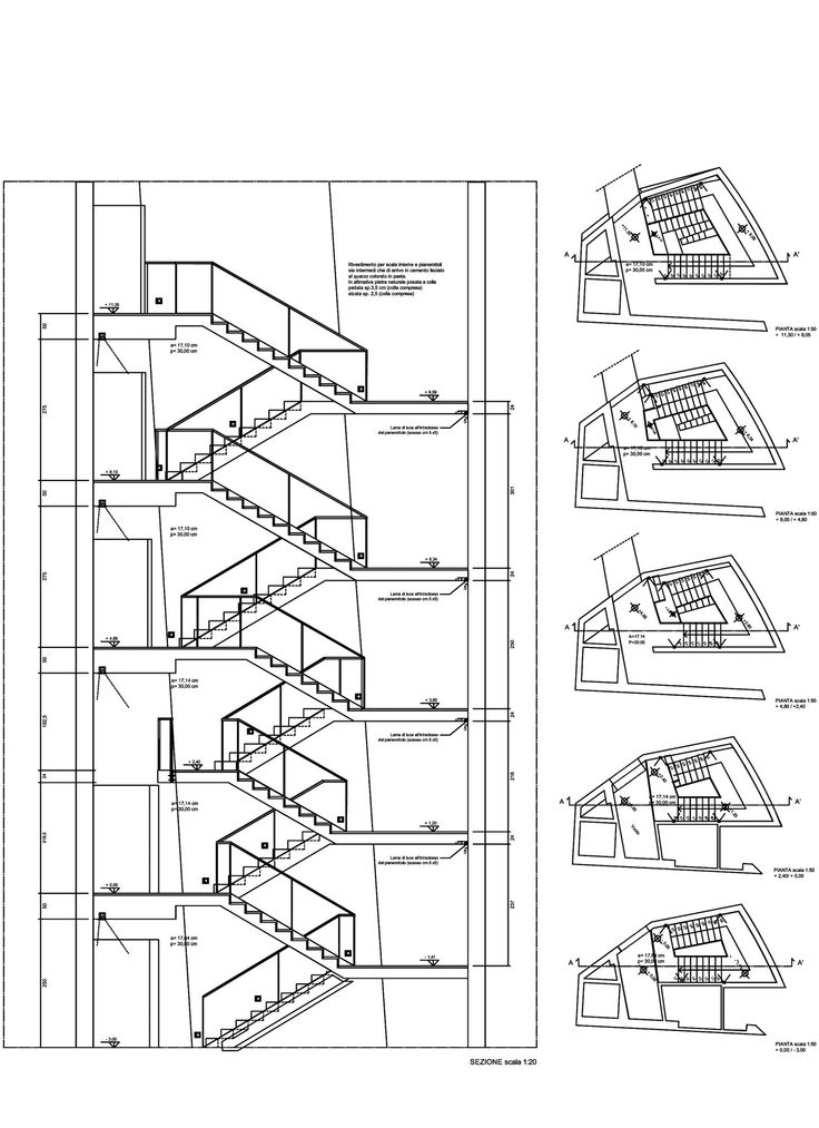 736x1013 stair drawing complicated designs, best stair section drawing - Staircase Section Drawing