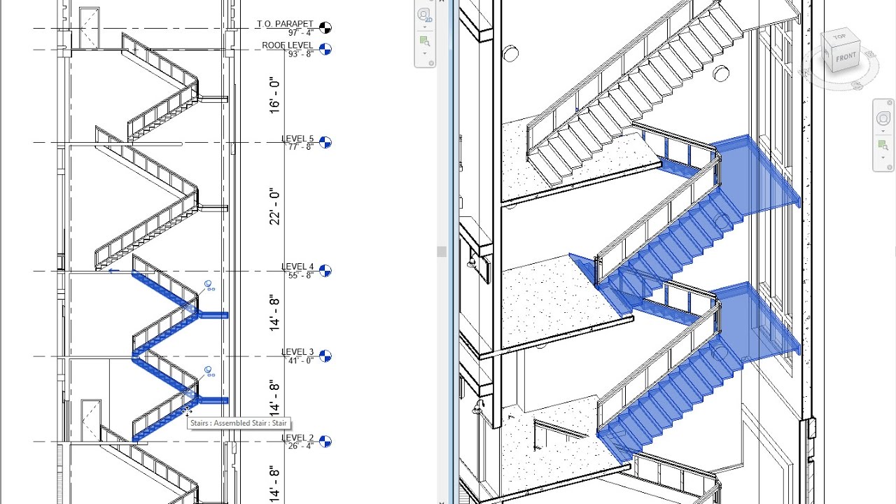 1280x720 Revit New Feature - Stairs Architectural Drawing