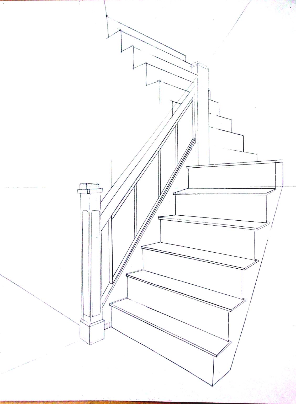 Stairs Architectural Drawing at PaintingValley.com | Explore collection