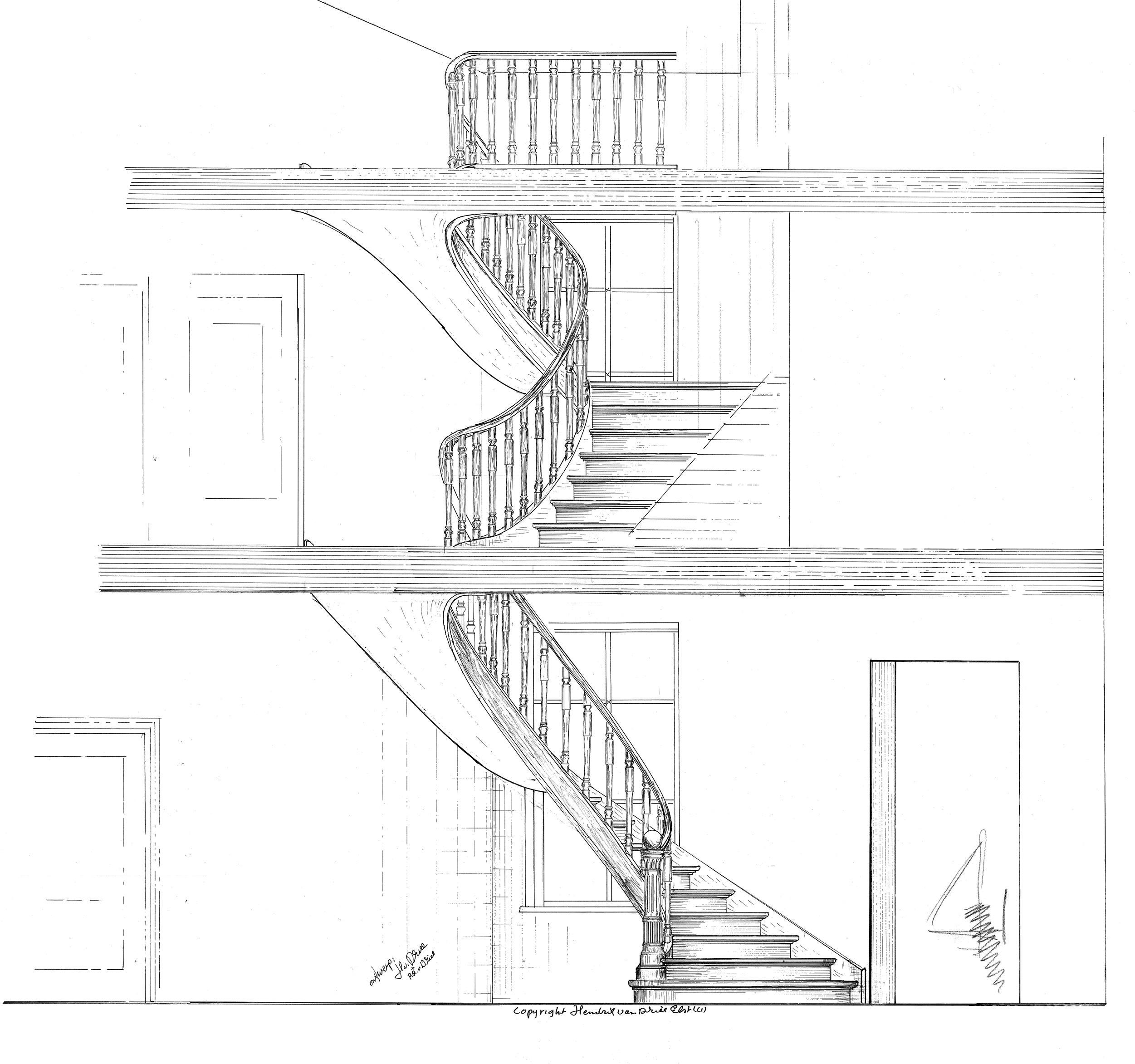 2502x2345 from drawing to stairs - Stairs Drawing