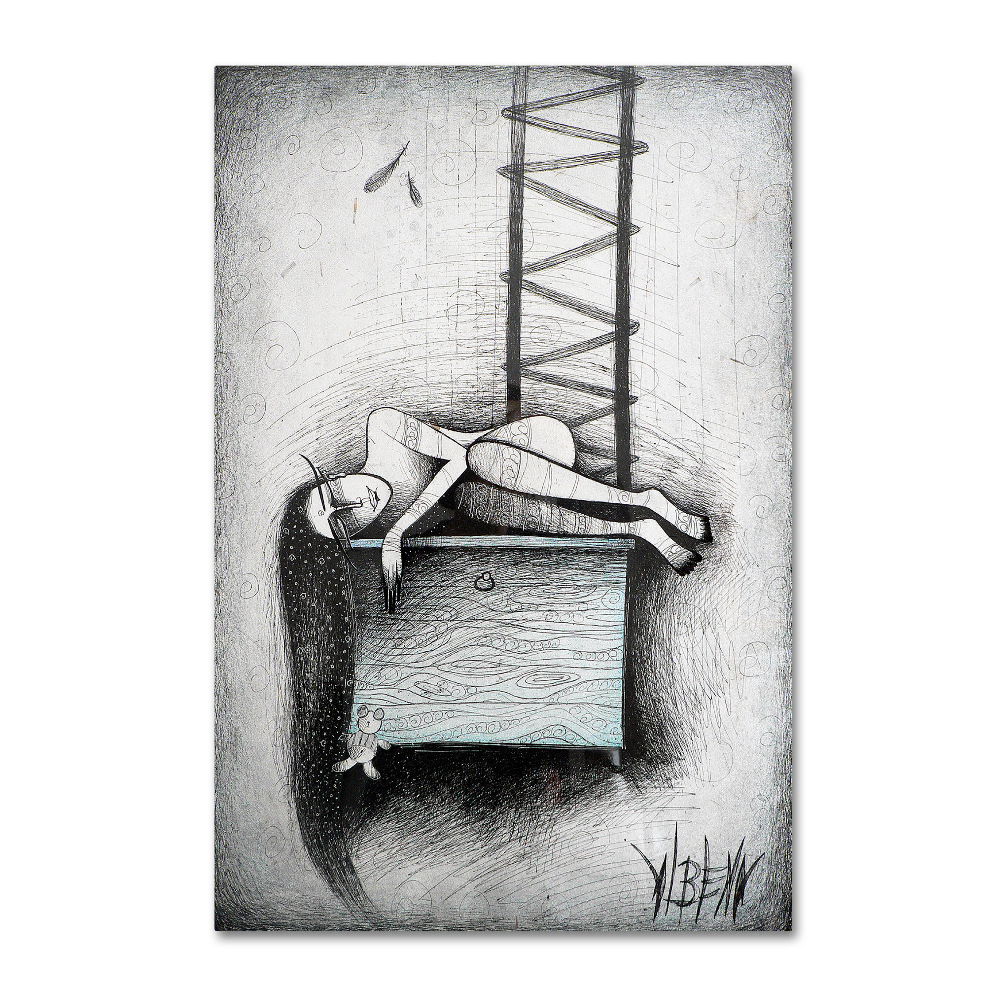 2000x2000 Trademark Art 'stairway To Heaven' Drawing Print On Wrapped Canvas - Stairway To Heaven Drawing