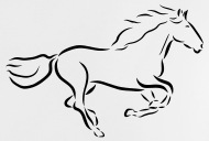 190x128 galloping horse stallion mare drawing baby t shirt spreadshirt - Stallion Drawing