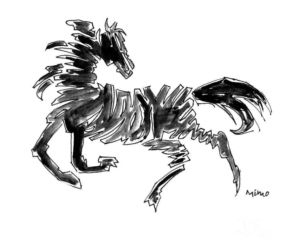 900x789 black stallion drawing - Stallion Drawing