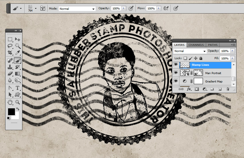 850x550 how to create a rubber stamp effect in adobe photoshop - Stamp Drawing