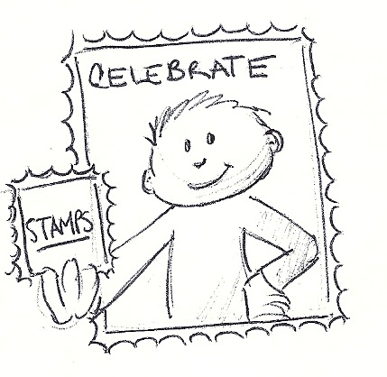 429x418 the stamp act hey, look! a writer fellow! - Stamp Drawing