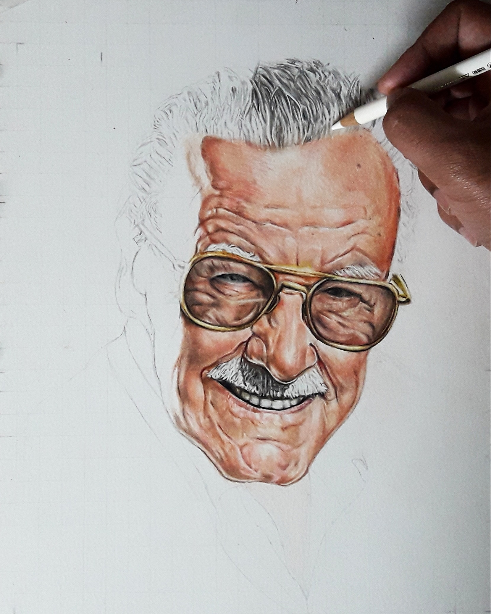 1660x2075 stan lee drawing work in progress - Stan Lee Drawing