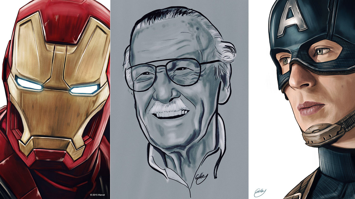 1367x769 artists pay tribute to the one and only stan lee - Stan Lee Drawing