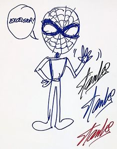 235x300 stan lee hand drawn signed spiderman sketch psadna full letter - Stan Lee Drawing Spiderman