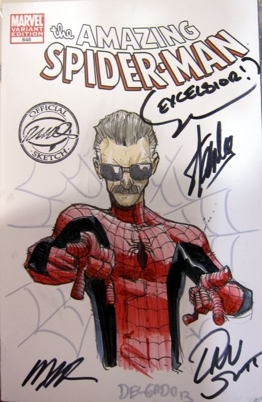 523x800 stan lee as spider man commission - Stan Lee Drawing Spiderman