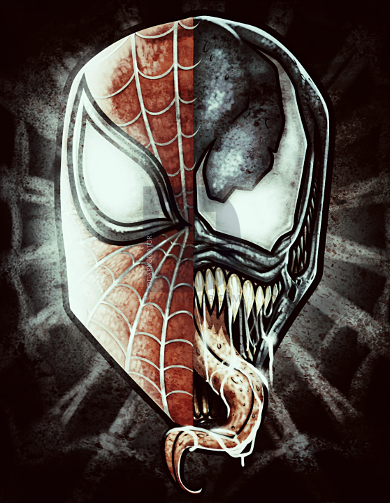 558x720 how to draw spiderman and venom passiondig medium - Stan Lee Drawing Spiderman