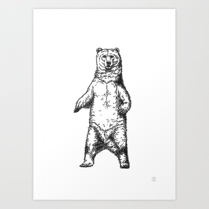 700x700 Standing Bear Art Print - Standing Bear Drawing