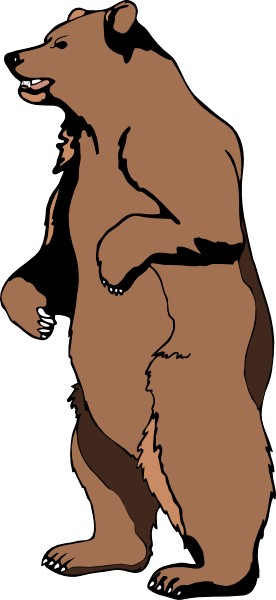 276x600 Standing Brown Bear Clip Art - Standing Bear Drawing