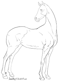 192x262 Horse Lineart - Standing Horse Drawing