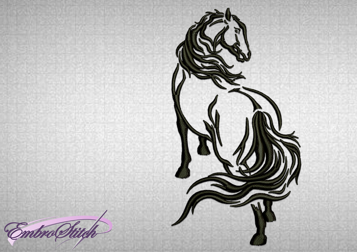 1200x850 Standing Horse Embroidery Design, Sizes - Standing Horse Drawing