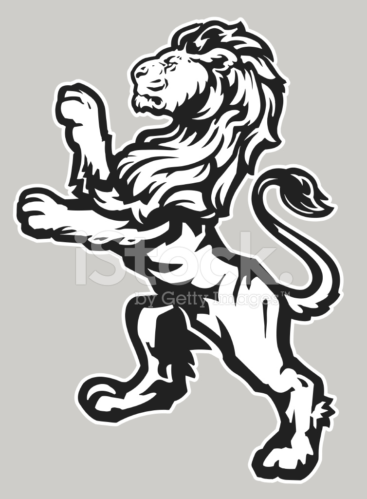 754x1024 Standing Proud Lion Stock Vector - Standing Lion Drawing