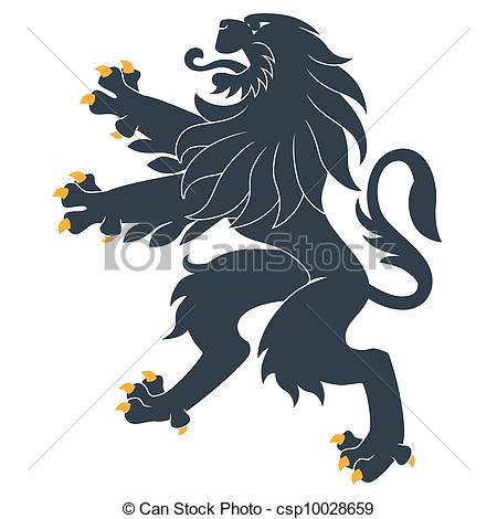 450x470 Standing Heraldic Lion - Standing Lion Drawing