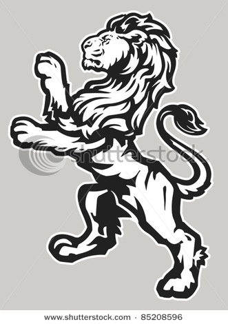 331x470 Standing Proud Lion Shield Images - Standing Lion Drawing
