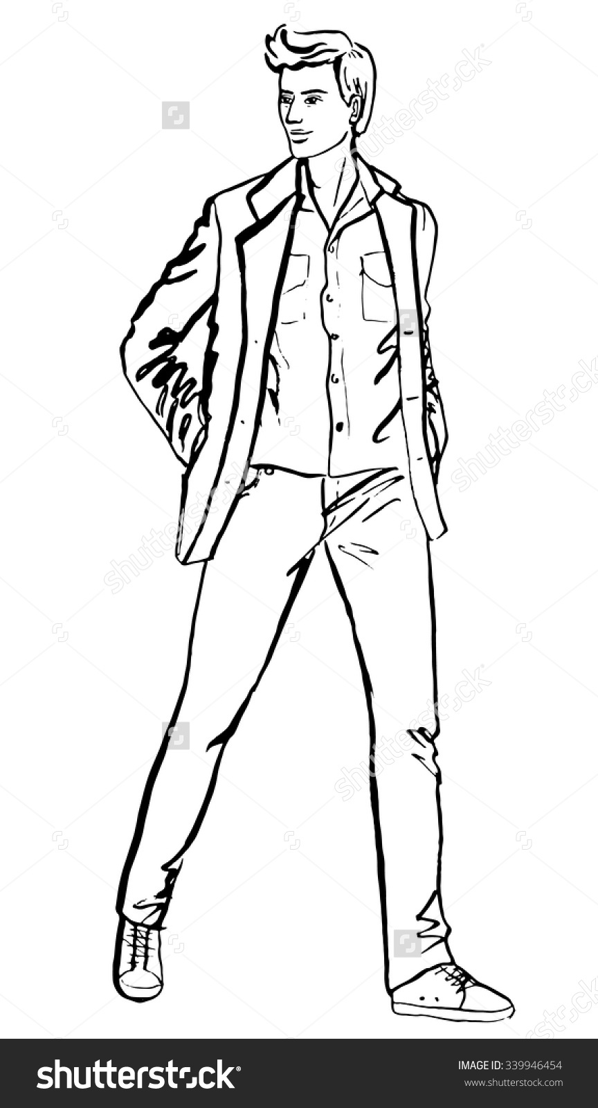 Standing Man Drawing at Explore collection of