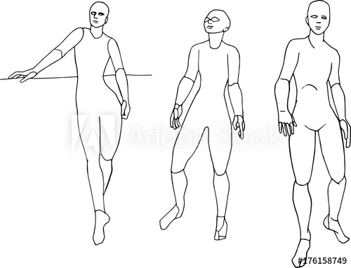 500x382 Figure Drawings For Artist Reference Of People In Standing Poses - Standing Poses For Drawing