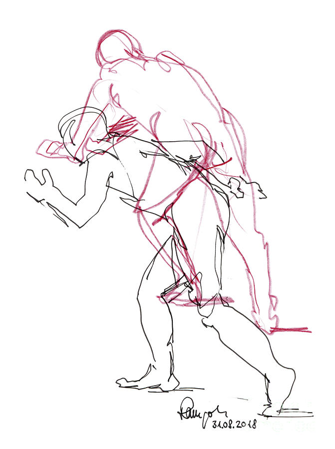 671x900 Male Figure Drawing Standing Poses Fountain Pen Ink And Colored - Standing Poses For Drawing