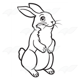 160x160 Abeka Clip Art Brown Rabbit Standing On Hind Legs - Standing Rabbit Drawing