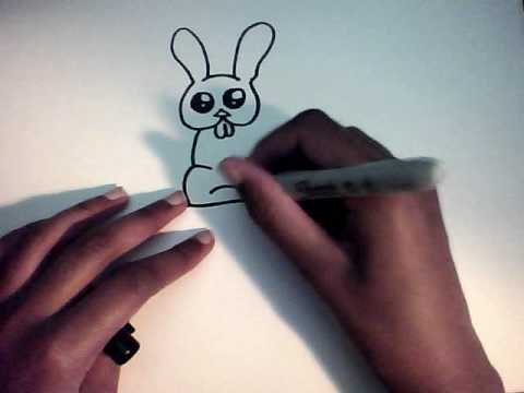 480x360 Idraw How To Draw A Bunny That's Standing Up - Standing Rabbit Drawing