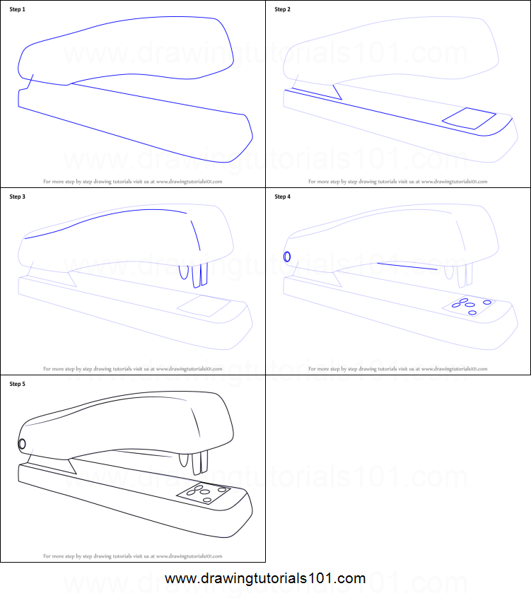 751x846 How To Draw A Stapler Printable Step - Stapler Drawing