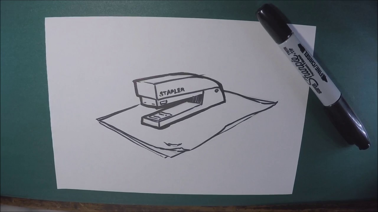 1280x720 How To Draw A Stapler - Stapler Drawing