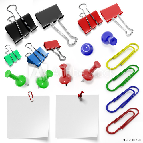 500x500 stationery set of staples, clips and drawing pins - Staples Drawing