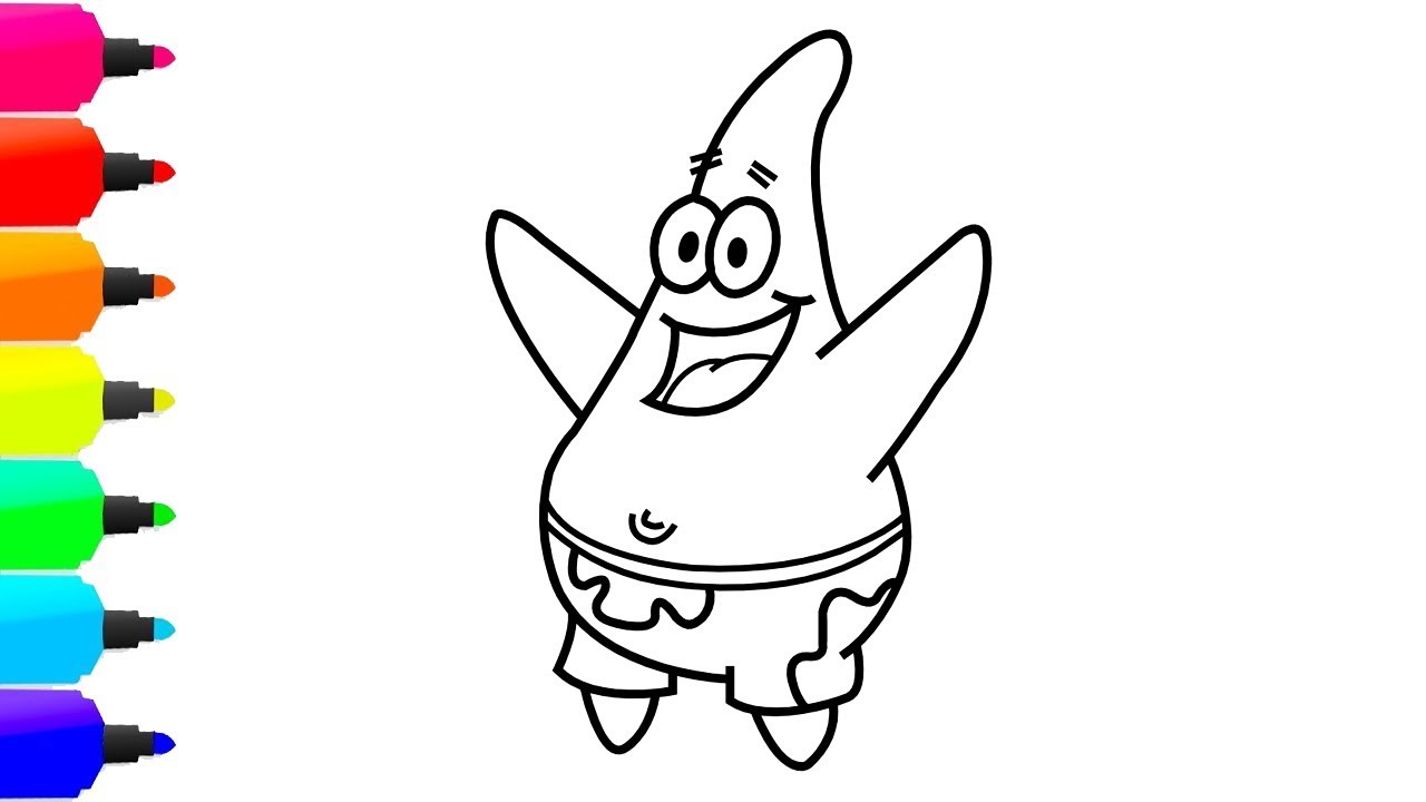 1280x720 How To Draw Patrick Star Coloring - Star Cartoon Drawing