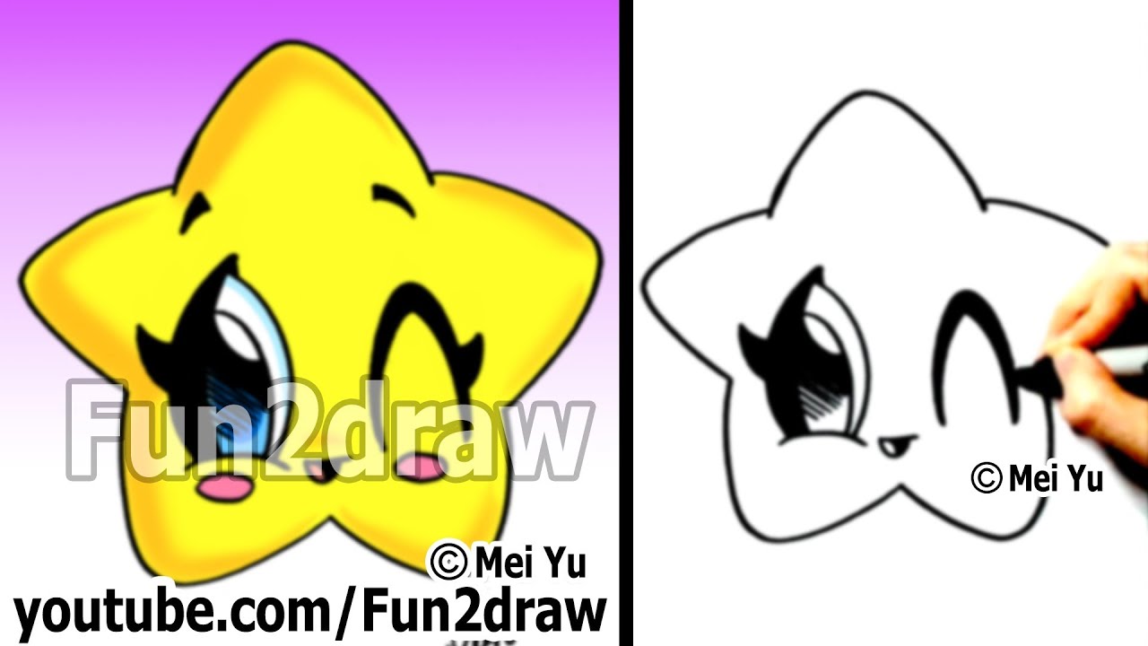 1280x720 Kawaii Drawings - Star Cartoon Drawing