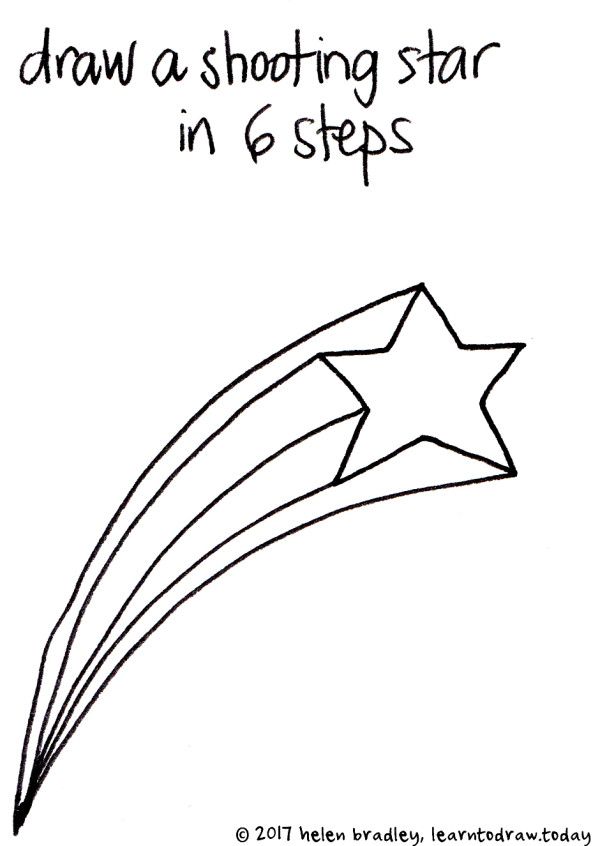 600x846 Learn To Draw A Shooting Star In Steps Drawing - Star Cartoon Drawing