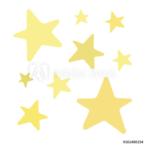 500x500 set of golden and yellow shiny stars vector illustration doodle - Star Cartoon Drawing