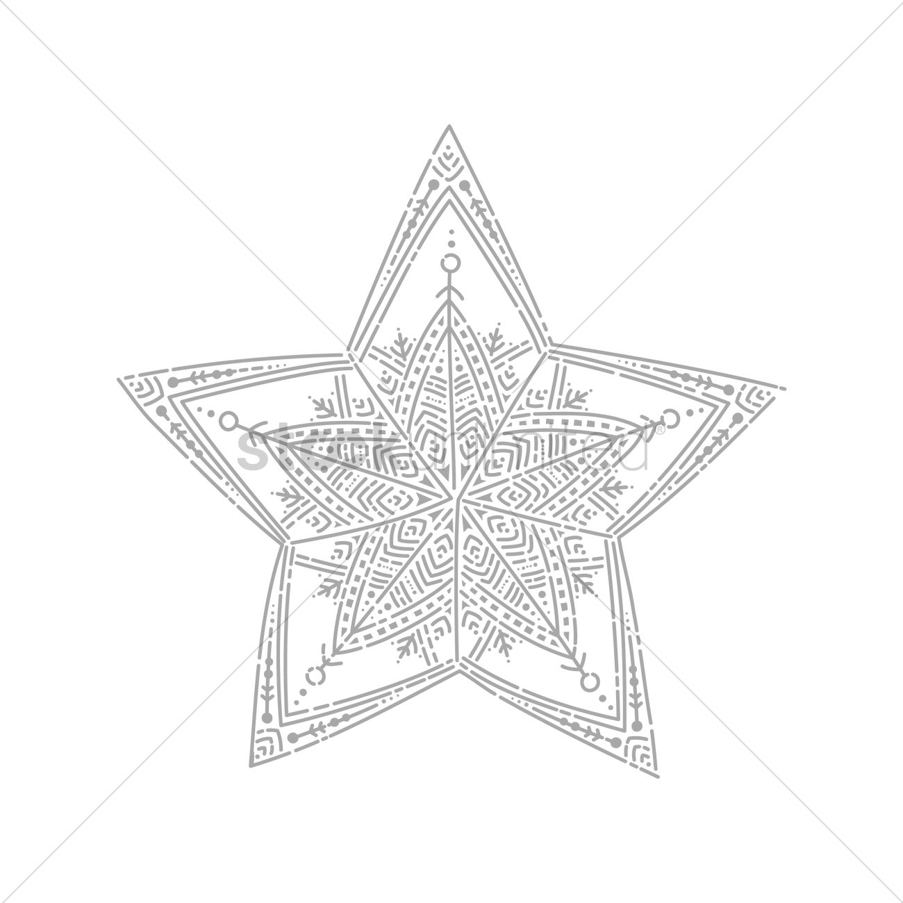 1300x1300 Intricate Designed Star Vector Image - Star Design Drawing