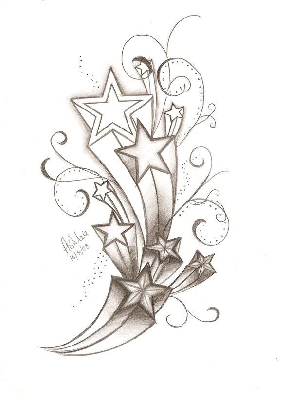600x824 Shooting Star Dust - Star Design Drawing