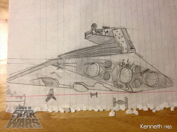 604x450 Kenneth Draws The Imperial Star Destroyer And Shuttle I - Star Destroyer Drawing