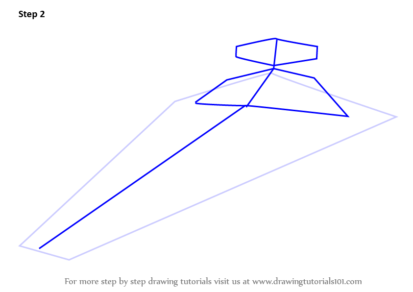 843x596 learn how to draw imperial class star destroyer from star wars - Star Destroyer Drawing