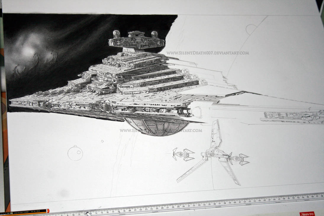 1095x730 Star Destroyer Wip V - Star Destroyer Drawing
