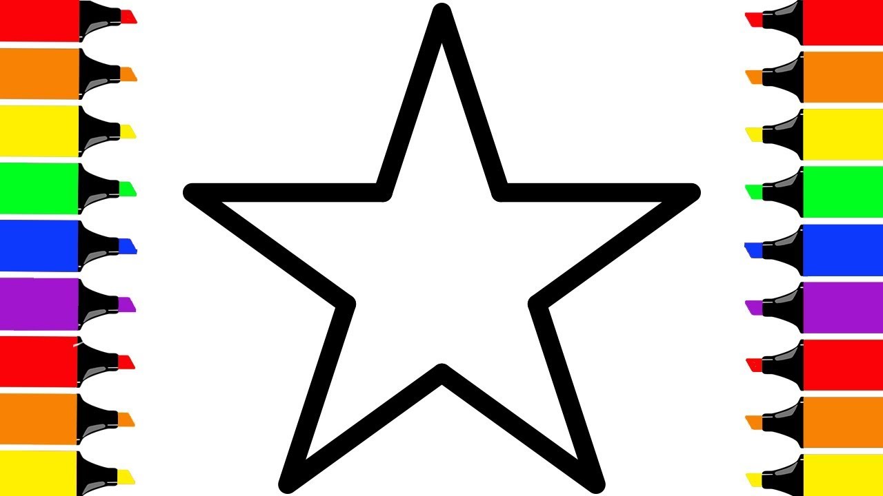 1280x720 how to draw a star! colorful stars for babies coloring - Star Drawing