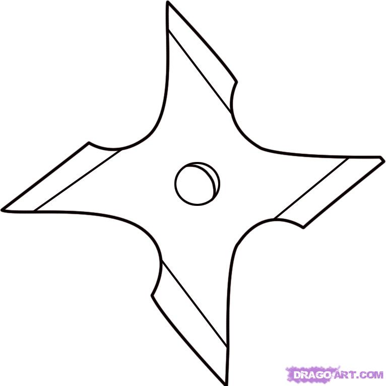766x765 How To Draw A Ninja Star, Step - Star Drawing