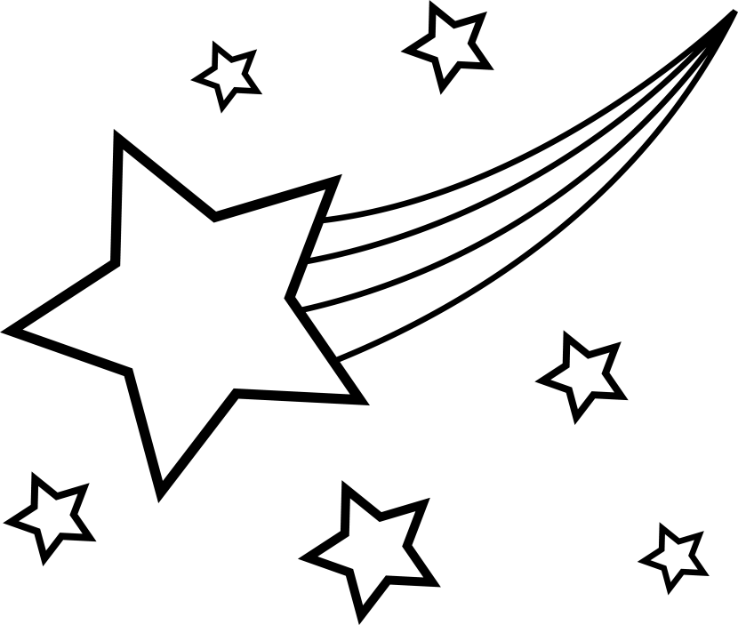 830x703 shooting star black and white clip black and white library - Star Drawing Black And White