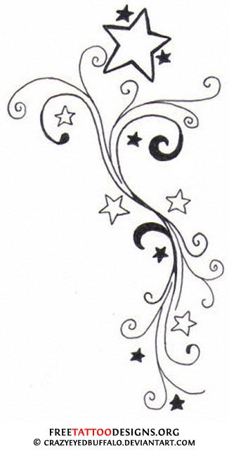 326x640 Heart And Star Tattoo Designs Group With Items - Star Drawing Designs