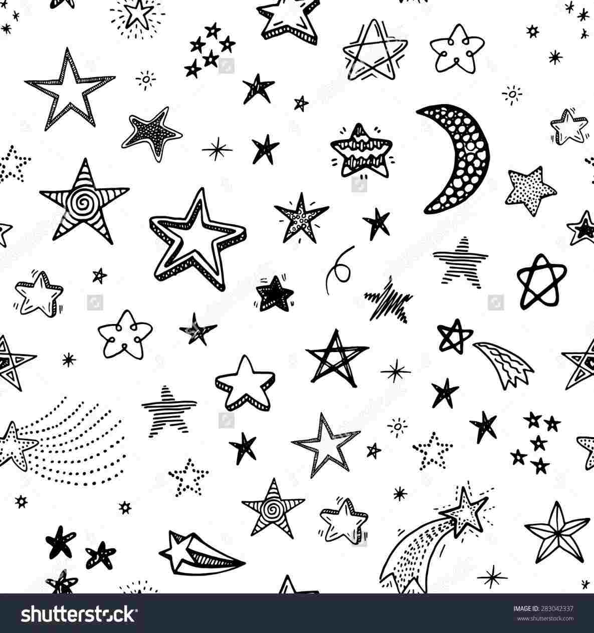 1185x1264 Cute Night Sky With A Shooting Star Drawing - Star Drawing Designs