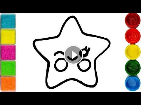 480x360 Glitter Cute Star Coloring And Drawing For Kids Toddlers Learn - Star Drawing For Kids
