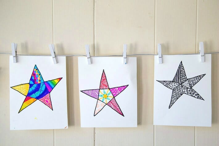 710x473 A Tangle Stars Printable For Kids And The Magic Of Magic Stix - Star Drawing For Kids