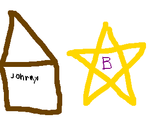 300x250 Kids Drawing Of A House On A Hill - Star Drawing For Kids